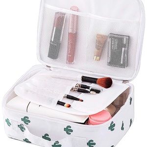 Organizer Cosmetic Bag With Portable Brushes Case